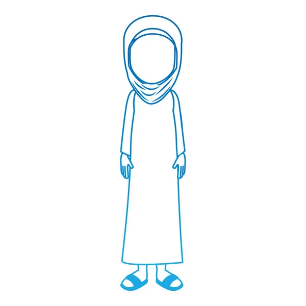 Karakter avatar wanita Muslim - Stok Vektor