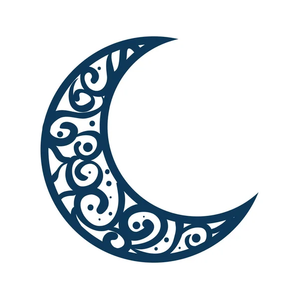 Ramadan kareem moon dekorativ — Stockvektor