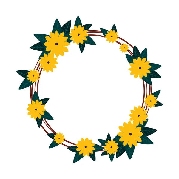 Circulaire florale decoratie pictogram — Stockvector
