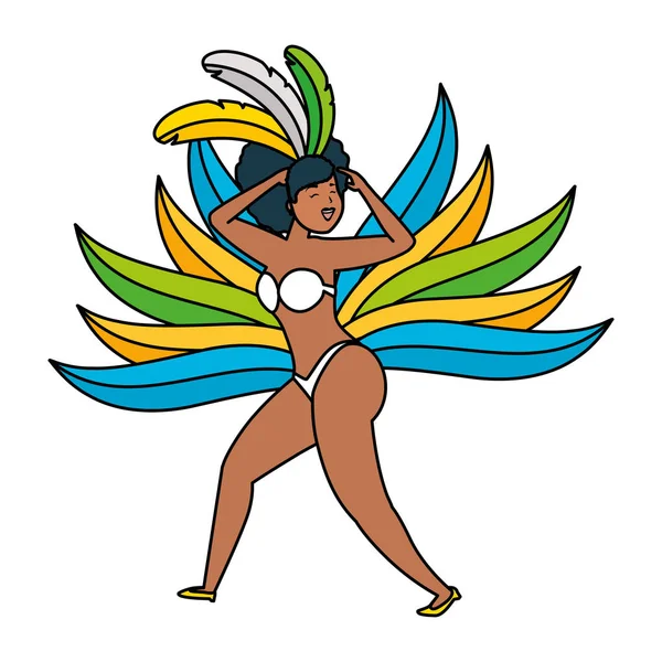 Bailarina carnaval do brasil — Vetor de Stock