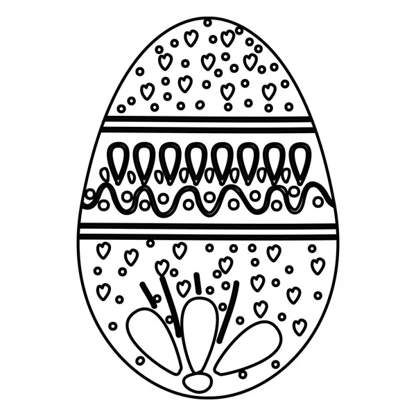Pintura al huevo decoración de Pascua monocromática — Vector de stock