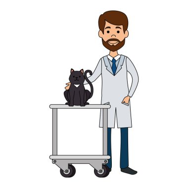 sepeti kedi ile veteriner doktor