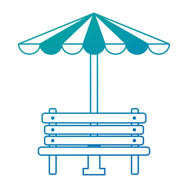 Parkstuhl aus Holz mit Sonnenschirm — Stockvektor