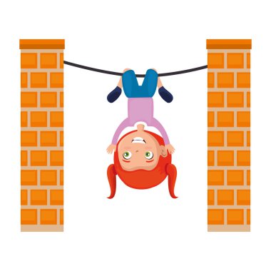 küçük kız ip karakter asılı