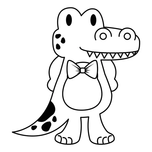 Lindo y adorable personaje de cocodrilo — Archivo Imágenes Vectoriales