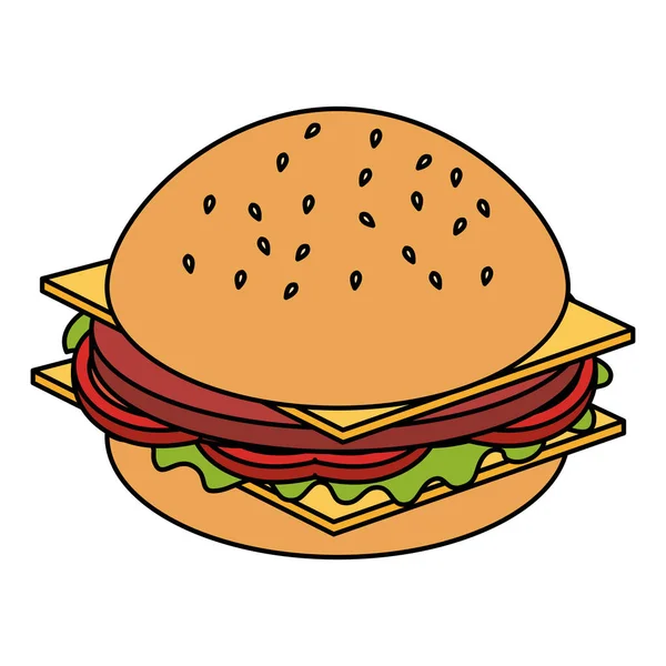 Heerlijke Hamburger geïsoleerde pictogram — Stockvector