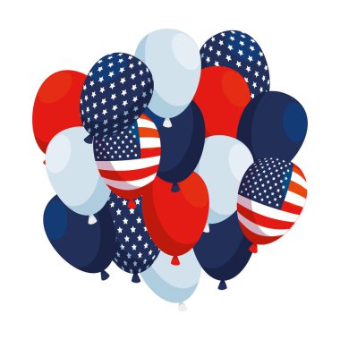 balonlar helyum ve ABD bayrağı