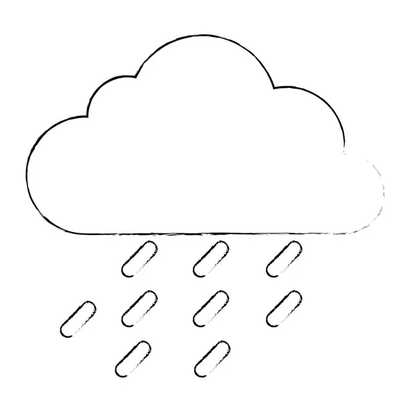 Nube lluvia tiempo aislado icono — Vector de stock