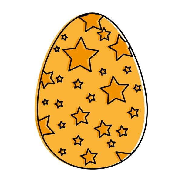 Ovo de Páscoa pintado com celebração de estrelas — Vetor de Stock