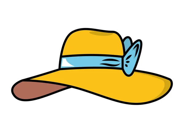 Moda sombrero femenino — Vector de stock