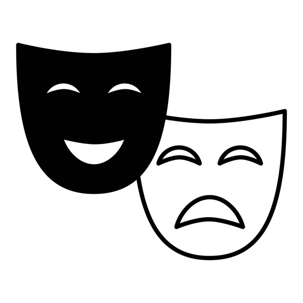 Θέατρο μάσκα κωμωδία δράμα — Διανυσματικό Αρχείο