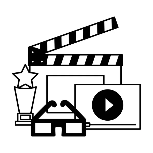 Clapboard Film Film — Stock Vector