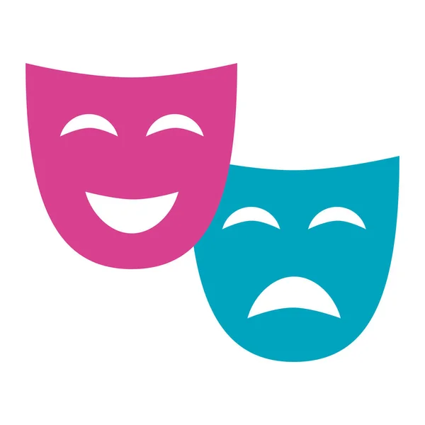 Teatro maschera commedia dramma — Vettoriale Stock