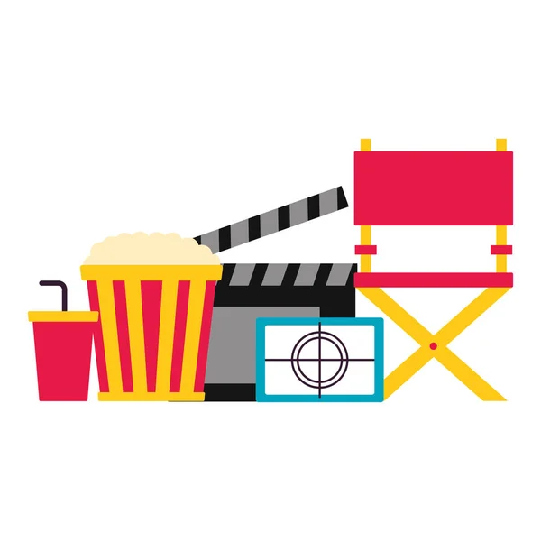 Clapboard chair screen film film — Stockvektor