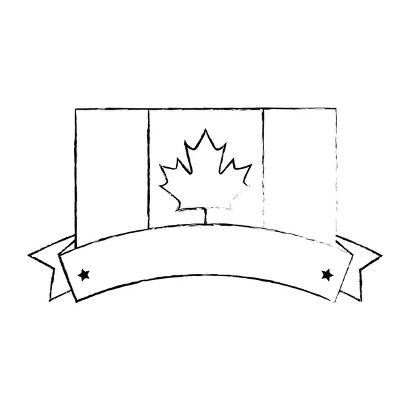 Bandeira canadense com quadro de fita — Vetor de Stock