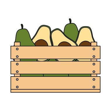 ahşap kutu vejetaryen gıda taze avokado