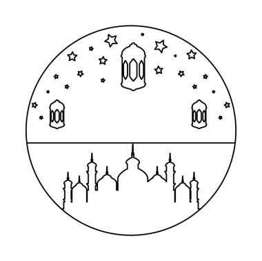 ramazan kareem asılı lambalar ile Kudüs tapınağı