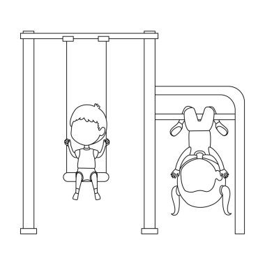 salıncak park oyun asılı oynayan çocuklar