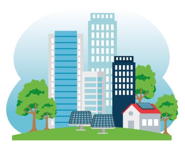 bina ve güneş enerjisi ve tres ile ev