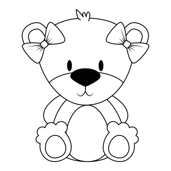 Lindo y adorable oso teddy carácter femenino — Archivo Imágenes Vectoriales