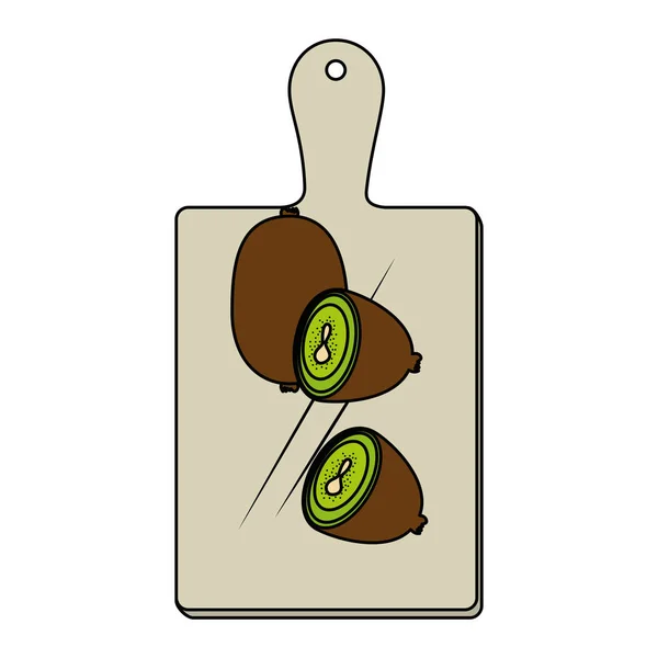 Kiwi frais en planche de cuisine — Image vectorielle