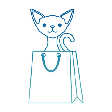 alışveriş çantası karakteri sevimli kedi maskotu