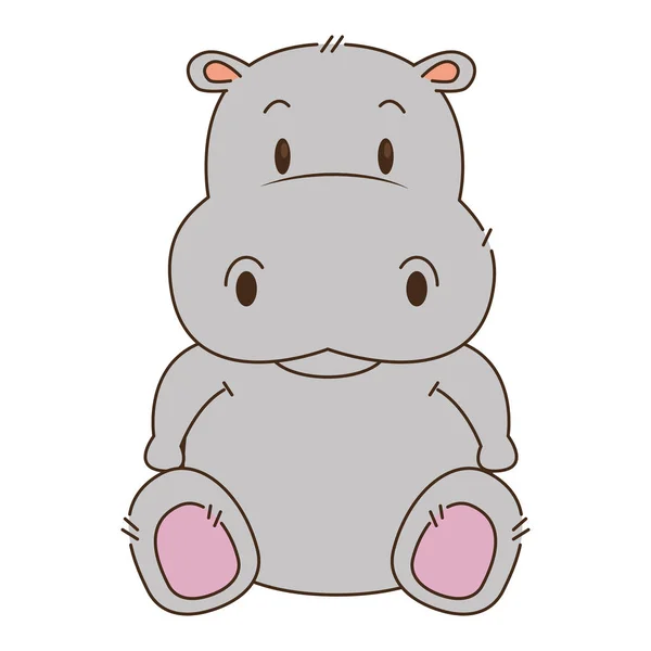 Słodkie i urocze Hippo charakter — Wektor stockowy
