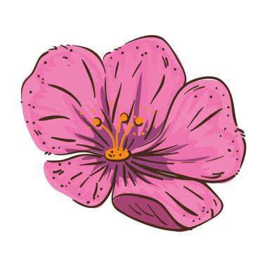 Sevimli çiçek dekoratif simgesi