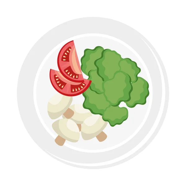 おいしい野菜サラダ プレート — ストックベクタ
