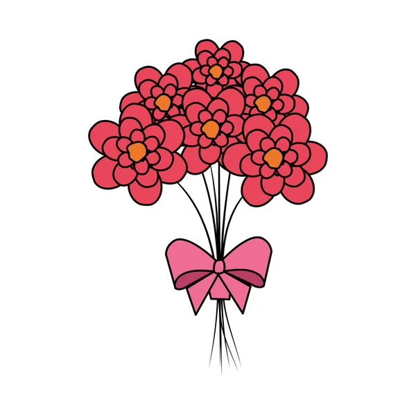 ボウタイが付いている美しい花花束 — ストックベクタ