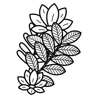 çiçek ve yapraklar dekoratif simgesi