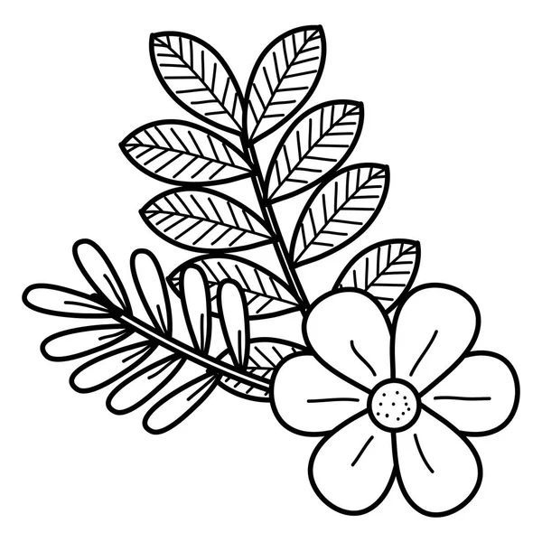 花和叶装饰图标 — 图库矢量图片