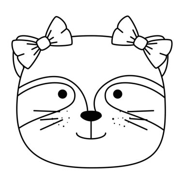 sevimli rakun kadın baş karakter simgesi