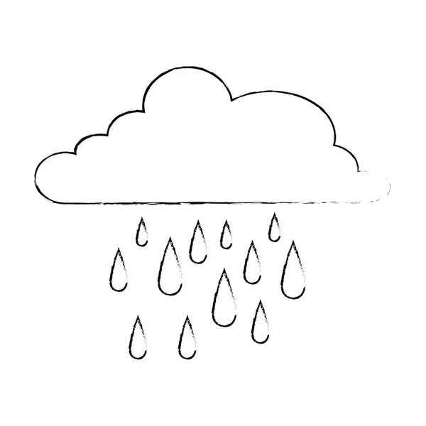Nube lluvia tiempo aislado icono — Vector de stock