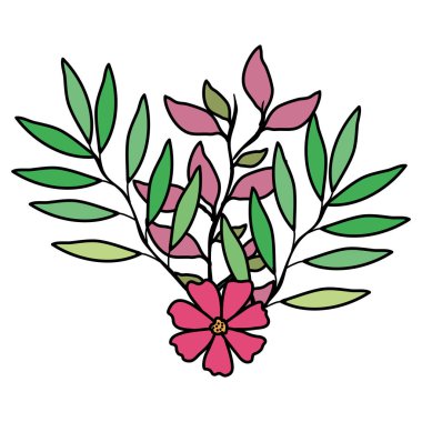 çiçek ve yapraklar dekoratif simge