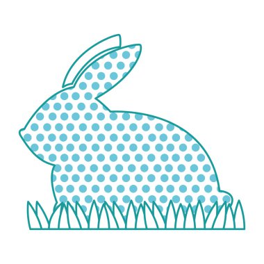 Paskalya kutlama siluet sevimli tavşan