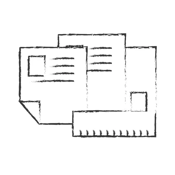 Бумага лист пустой линейки инструменты поставок — стоковый вектор