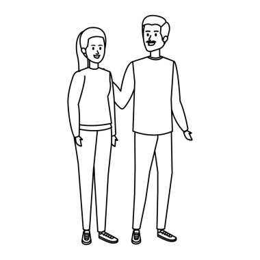 Genç çift avatarlar karakter
