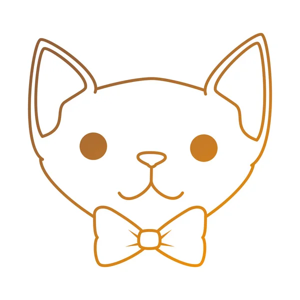 Lindo gato mascota cabeza carácter — Vector de stock