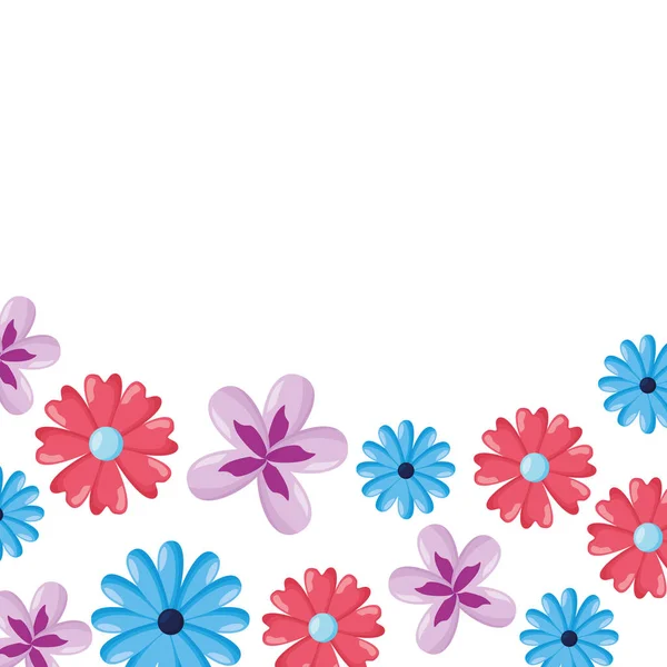 Flores frontera decoración — Vector de stock