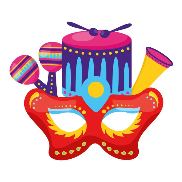 Tambor máscara de carnaval — Archivo Imágenes Vectoriales