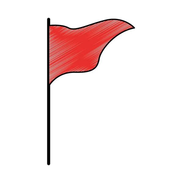 Flaggenmarker in Stick-Icon isoliert — Stockvektor