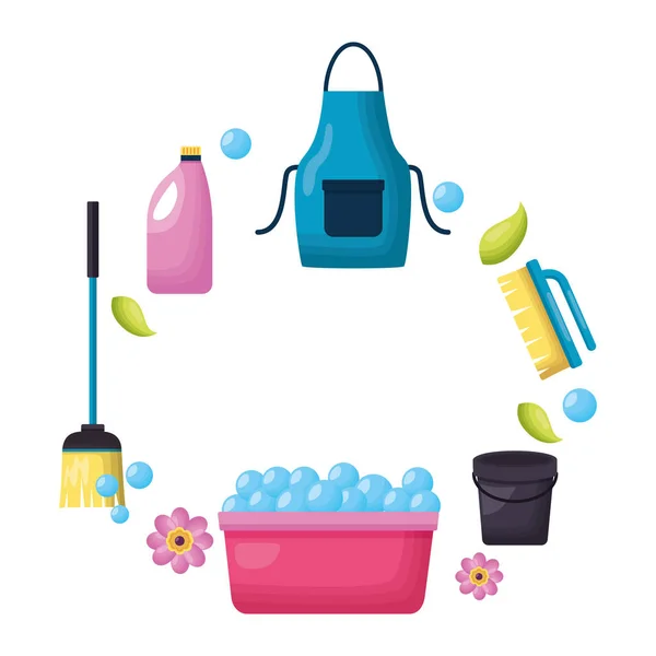 Outils de nettoyage de printemps — Image vectorielle