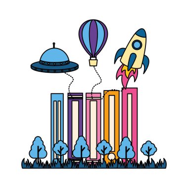 kitap ağaçları roket ufo