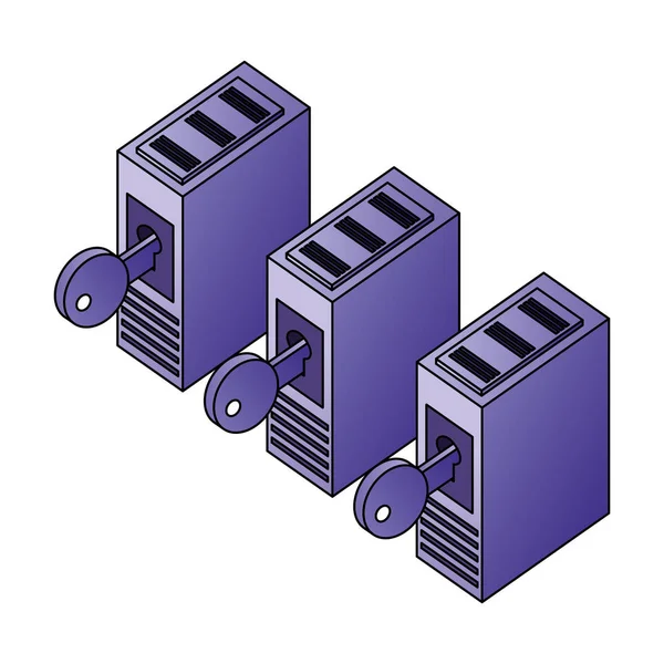 Datenbank Server Speicherdaten Netzwerksicherheit — Stockvektor