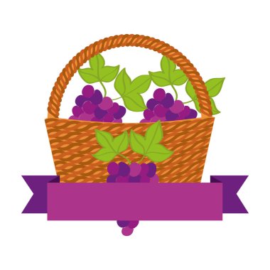 hasır sepet taze üzüm ile