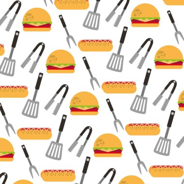 lezzetli fast food ve cutleries desen