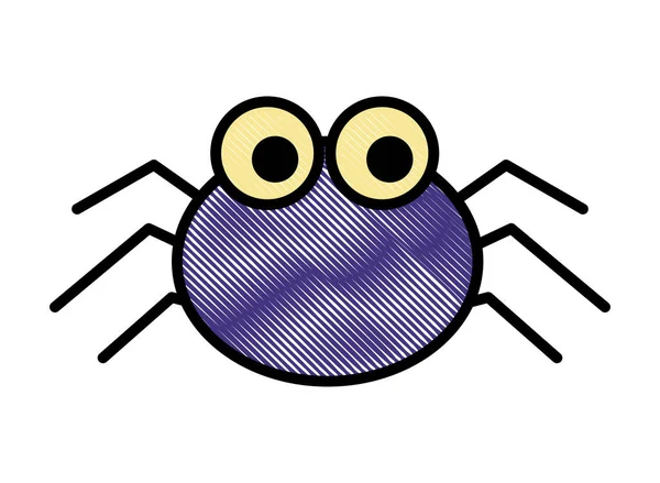 Χαριτωμένο αράχνη καρτούν τρομακτικό ζώο — Διανυσματικό Αρχείο