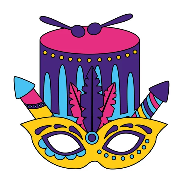 Feu d'artifice tambour carnaval — Image vectorielle