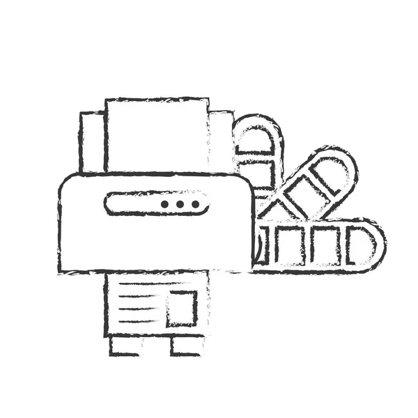 Máquina de impresión de diseño gráfico y tono de color — Archivo Imágenes Vectoriales